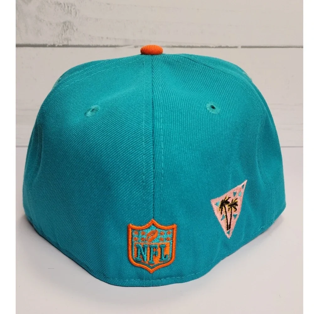 New‎ Era 59FIFTY Miami Dolphins Fitted Hat 7 3/8 Teal Orange NFL Cap